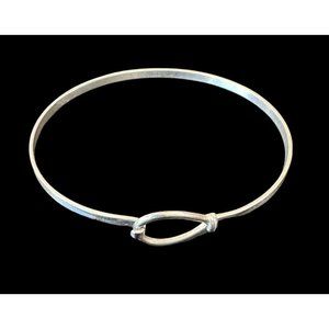 Signed 925 LA Sterling Silver Bangle Wishbone Bracelet Hinged Designer
